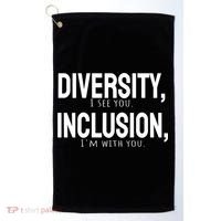 Diversity Vs Inclusion Golf Towel thumb 0