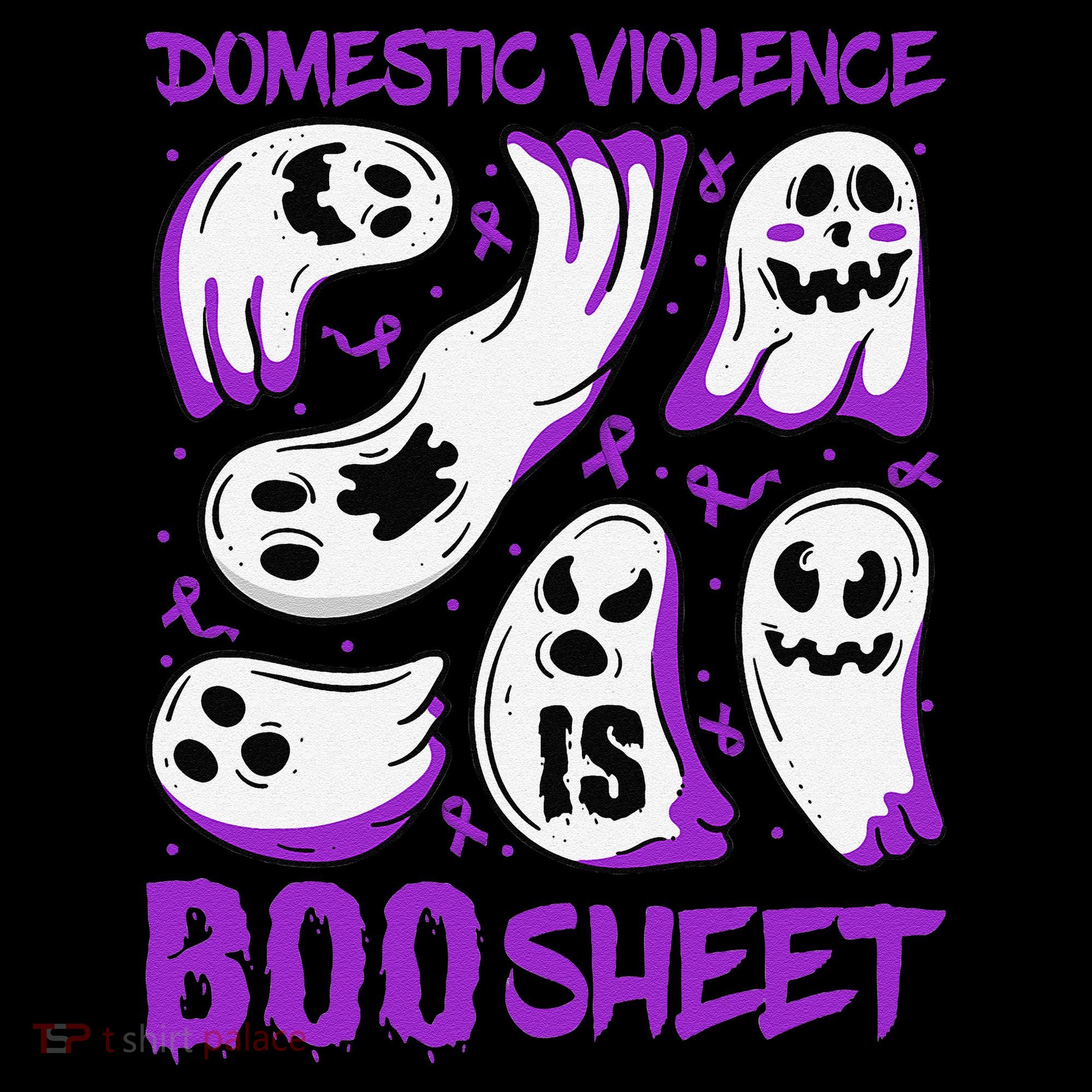 Domestic Violence Is Boo Sheet Ghost Purple Ribbon Halloween Coffee Mug