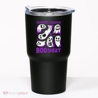 Domestic Violence Is Boo Sheet Ghost Purple Ribbon Halloween Tumbler thumb 0
