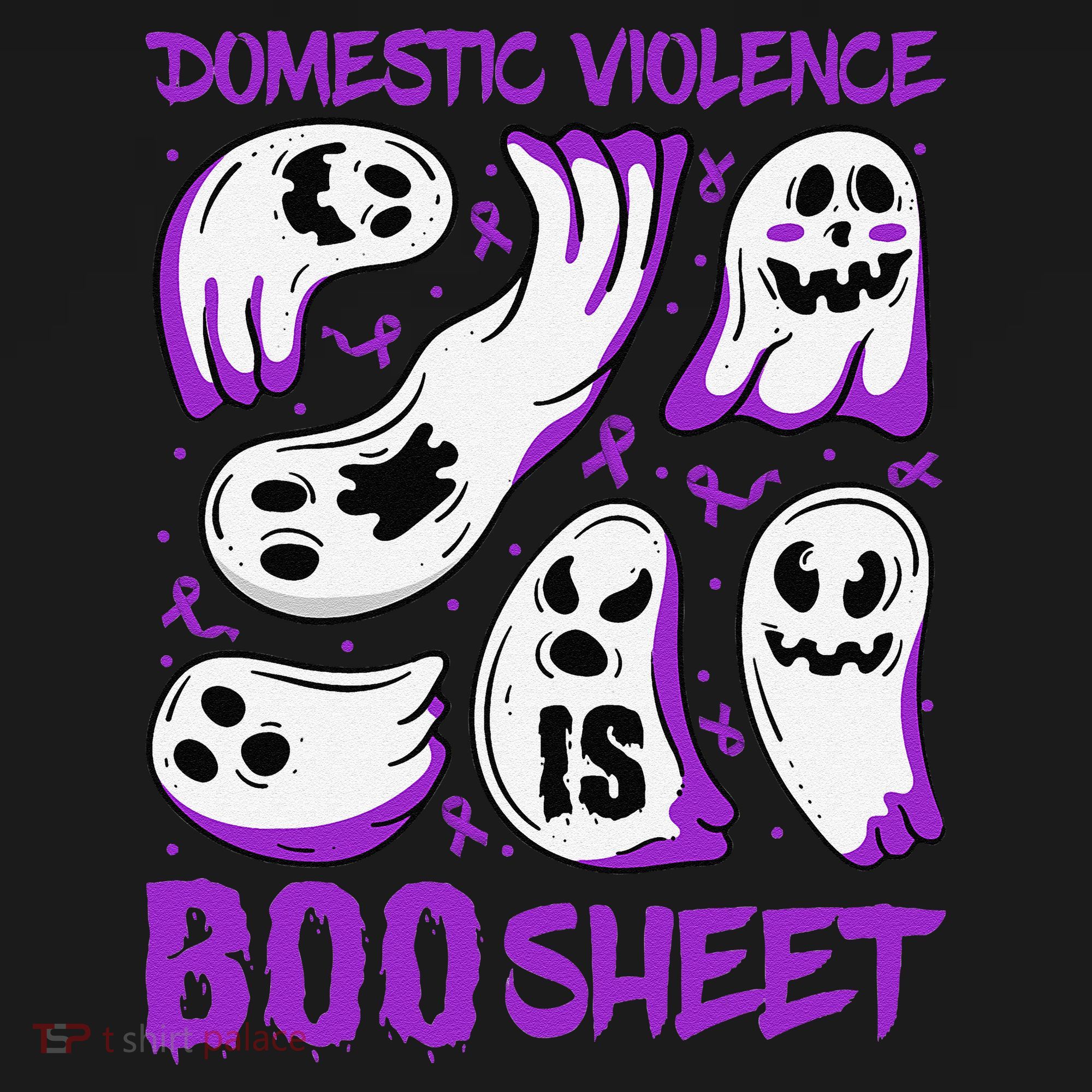 Domestic Violence Is Boo Sheet Ghost Purple Ribbon Halloween Women's Tank Top