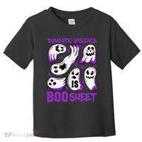 Domestic Violence Is Boo Sheet Ghost Purple Ribbon Halloween Toddler T-Shirt thumb 0
