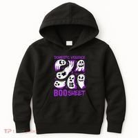 Domestic Violence Is Boo Sheet Ghost Purple Ribbon Halloween Kids Hoodie thumb 0
