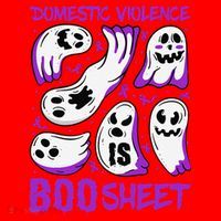 Domestic Violence Is Boo Sheet Ghost Purple Ribbon Halloween Santa Hat thumb 1