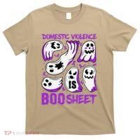 Domestic Violence Is Boo Sheet Ghost Purple Ribbon Halloween T-Shirt thumb 0