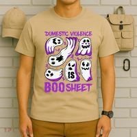 Domestic Violence Is Boo Sheet Ghost Purple Ribbon Halloween T-Shirt thumb 6