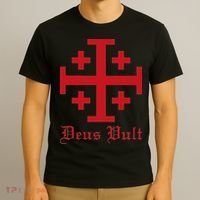 Deus Vult Jerusalem Cross Order Of The Holy Sepulchre Knight T-Shirt thumb 3