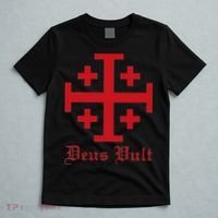 Deus Vult Jerusalem Cross Order Of The Holy Sepulchre Knight T-Shirt thumb 5