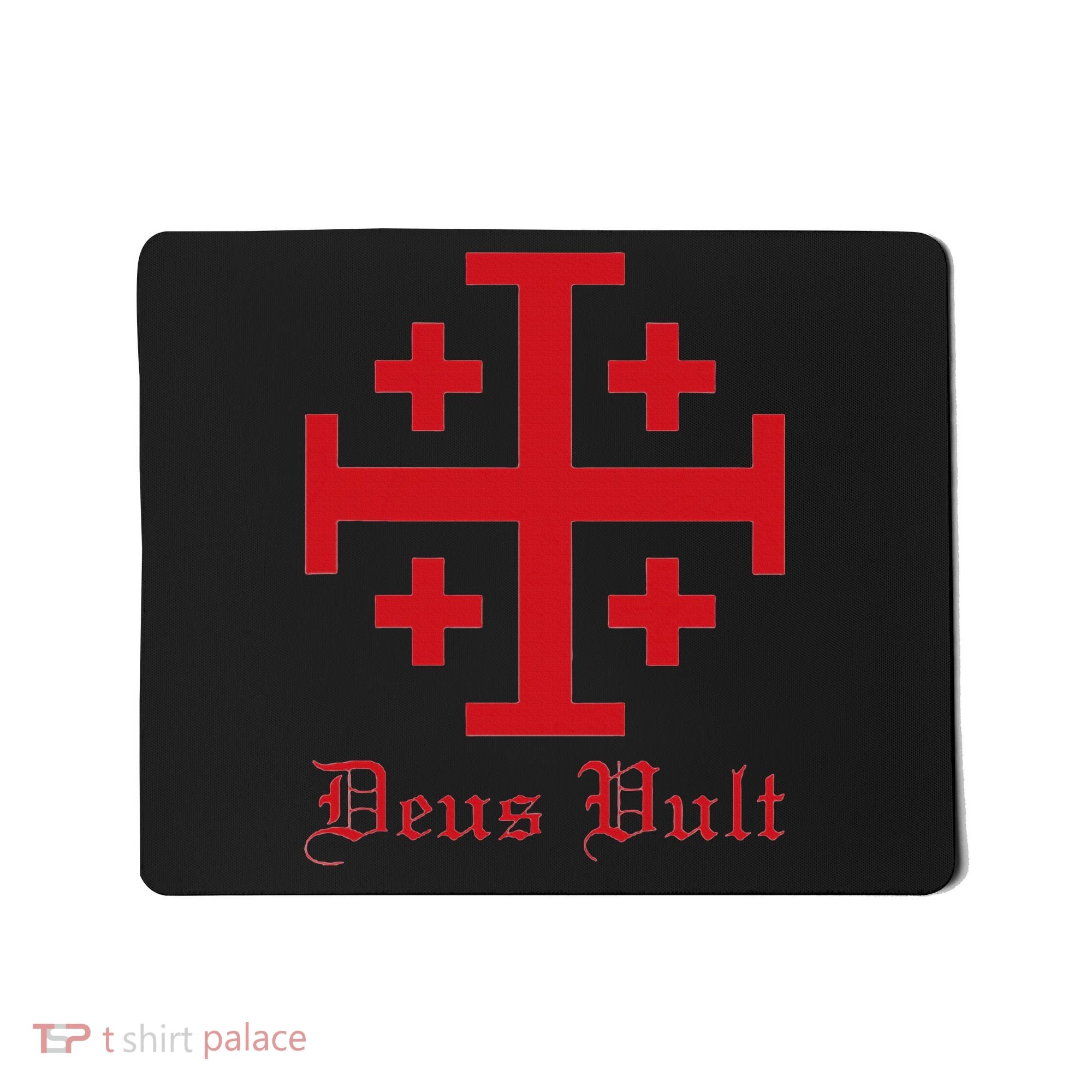 Deus Vult Jerusalem Cross Order Of The Holy Sepulchre Knight Mousepad