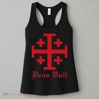 Deus Vult Jerusalem Cross Order Of The Holy Sepulchre Knight Women's Tank Top thumb 3