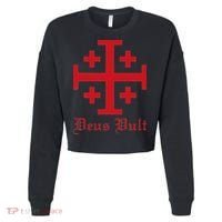 Deus Vult Jerusalem Cross Order Of The Holy Sepulchre Knight Cropped Pullover Crew thumb 0