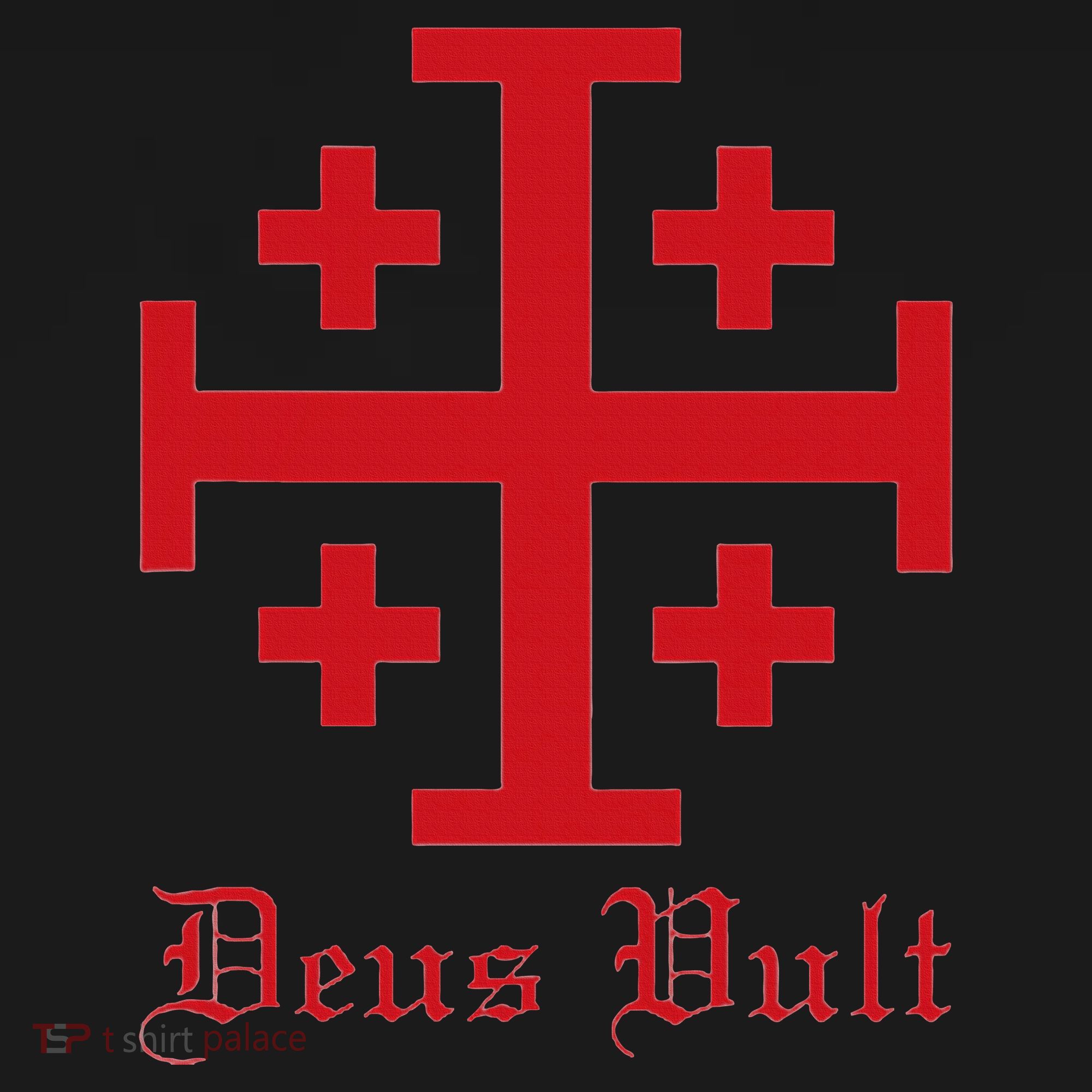 Deus Vult Jerusalem Cross Order Of The Holy Sepulchre Knight Cropped Pullover Crew