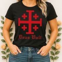 Deus Vult Jerusalem Cross Order Of The Holy Sepulchre Knight Women's T-Shirt thumb 2