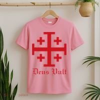 Deus Vult Jerusalem Cross Order Of The Holy Sepulchre Knight T-Shirt thumb 2