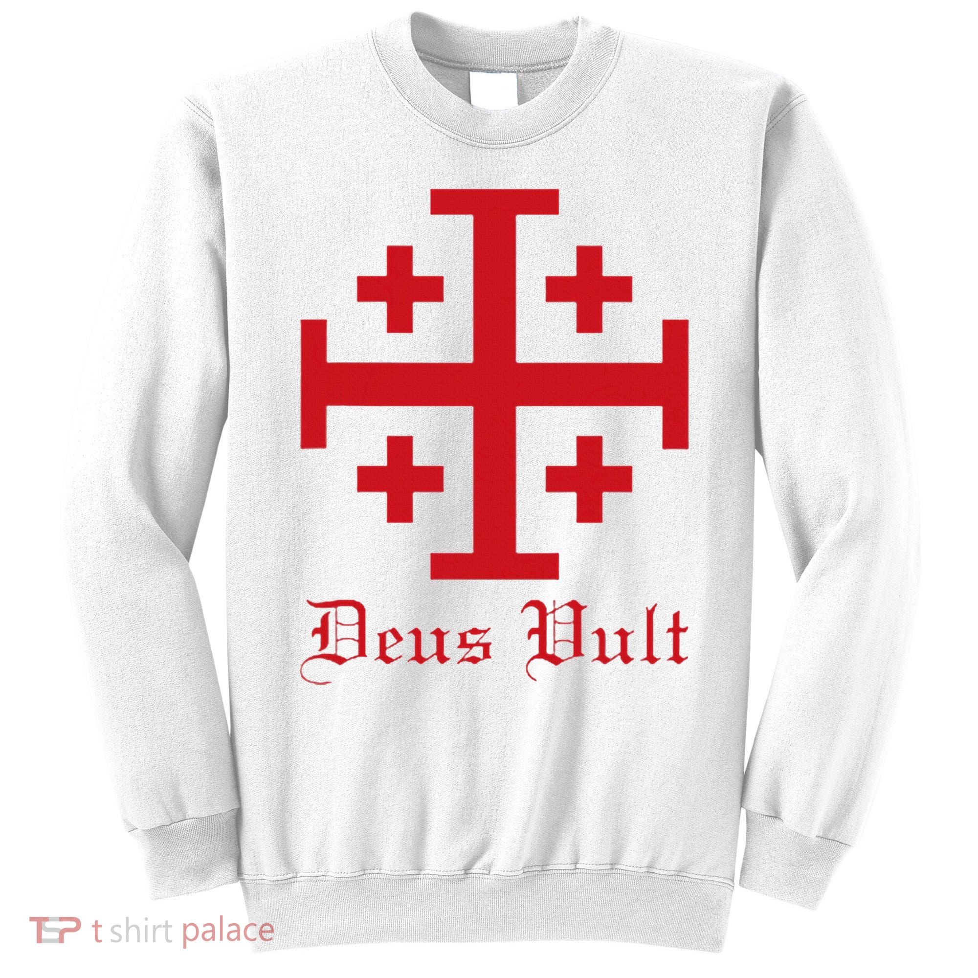 Deus Vult Jerusalem Cross Order Of The Holy Sepulchre Knight Sweatshirt