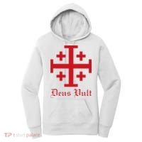 Deus Vult Jerusalem Cross Order Of The Holy Sepulchre Knight Women's Hoodie thumb 0