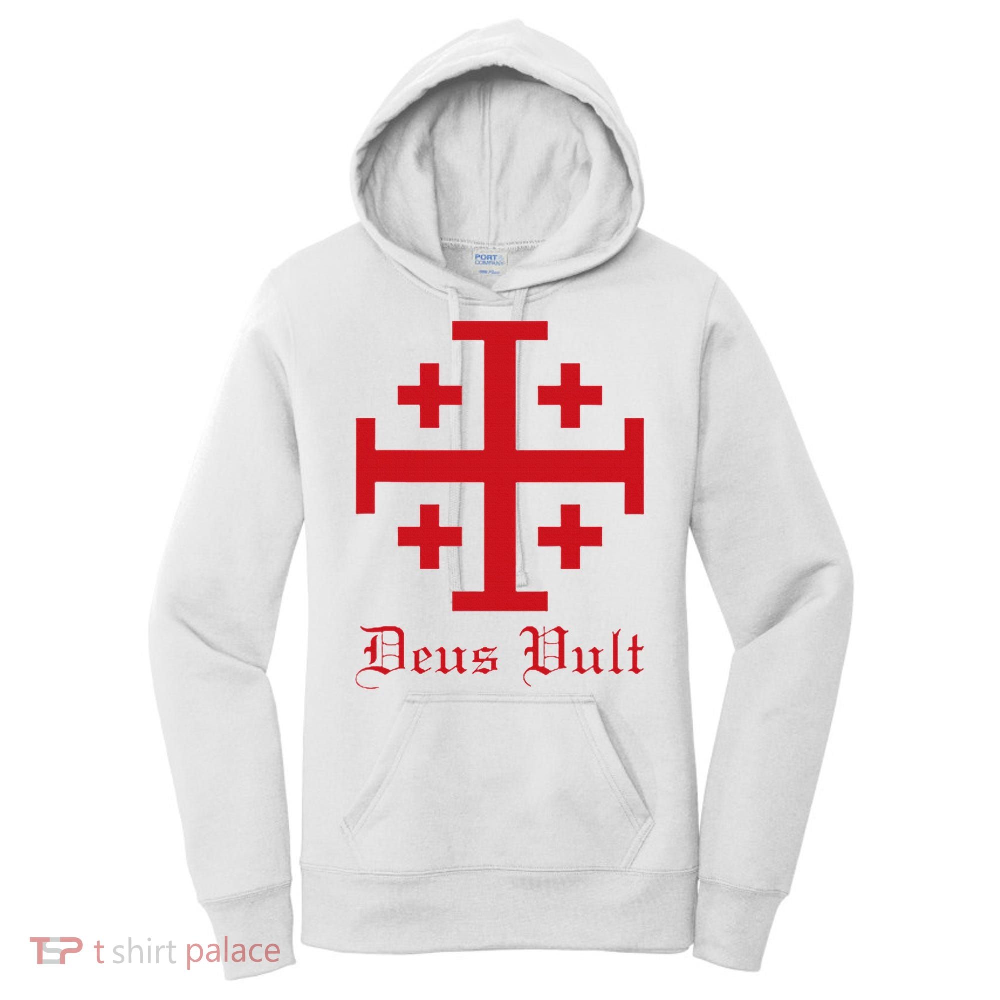 Deus Vult Jerusalem Cross Order Of The Holy Sepulchre Knight Women's Hoodie
