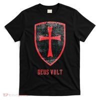 Deus Vult Knight Templar Cross Templar Vintage Medieval T-Shirt thumb 0
