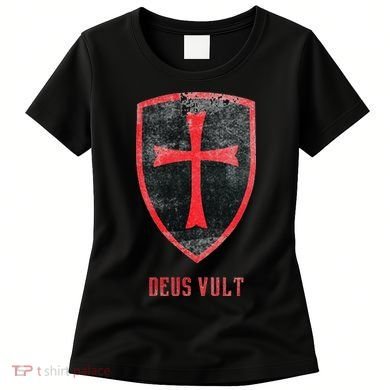 Deus Vult Knight Templar Cross Templar Vintage Medieval Women's T-Shirt