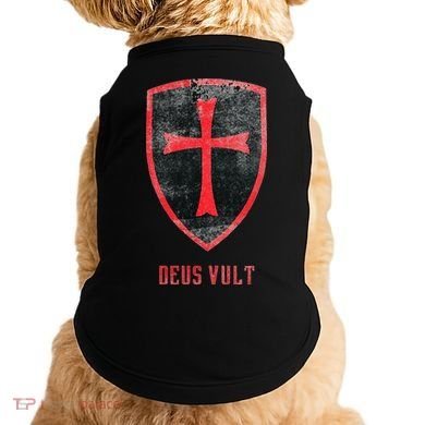 Deus Vult Knight Templar Cross Templar Vintage Medieval Doggie Tank