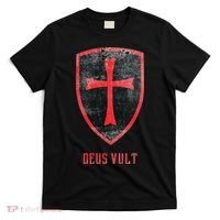 Deus Vult Knight Templar Cross Templar Vintage Medieval T-Shirt thumb 0