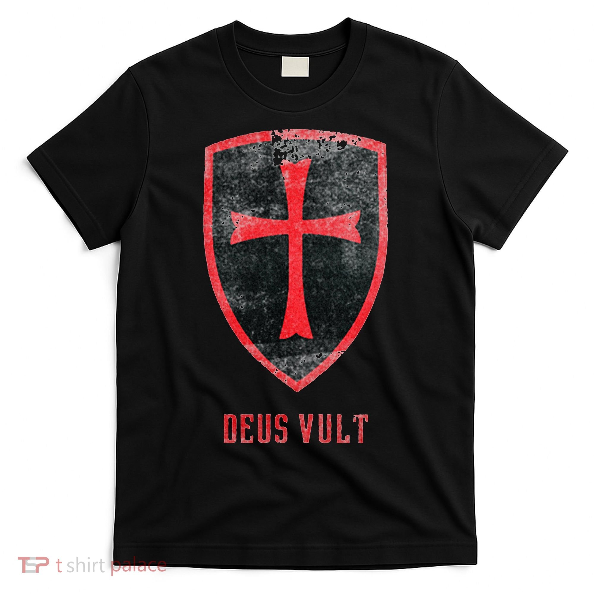 Deus Vult Knight Templar Cross Templar Vintage Medieval T-Shirt