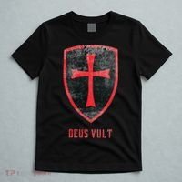 Deus Vult Knight Templar Cross Templar Vintage Medieval T-Shirt thumb 5