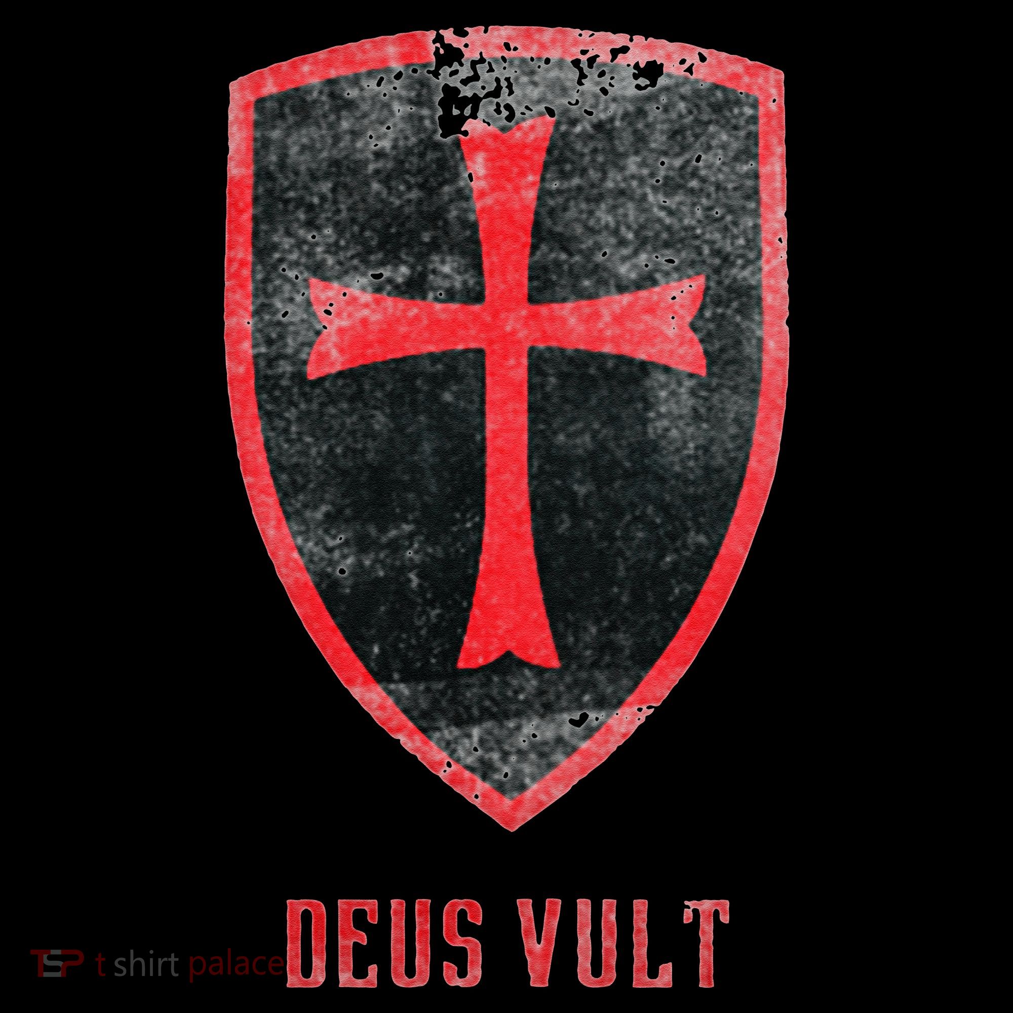 Deus Vult Knight Templar Cross Templar Vintage Medieval T-Shirt