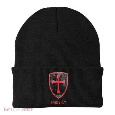 Deus Vult Knight Templar Cross Templar Vintage Medieval Beanie