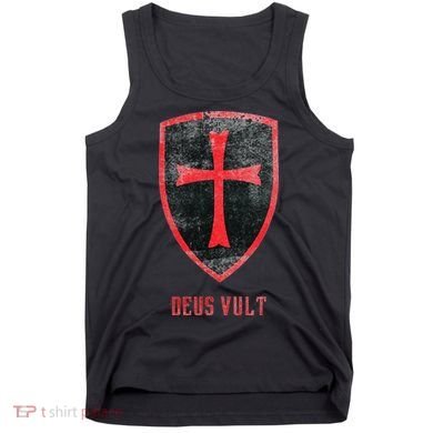 Deus Vult Knight Templar Cross Templar Vintage Medieval Tank Top