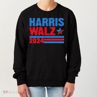 Distressed Vote Kamala Harris Tim Walz 2024 Election Women's Sweatshirt thumb 0