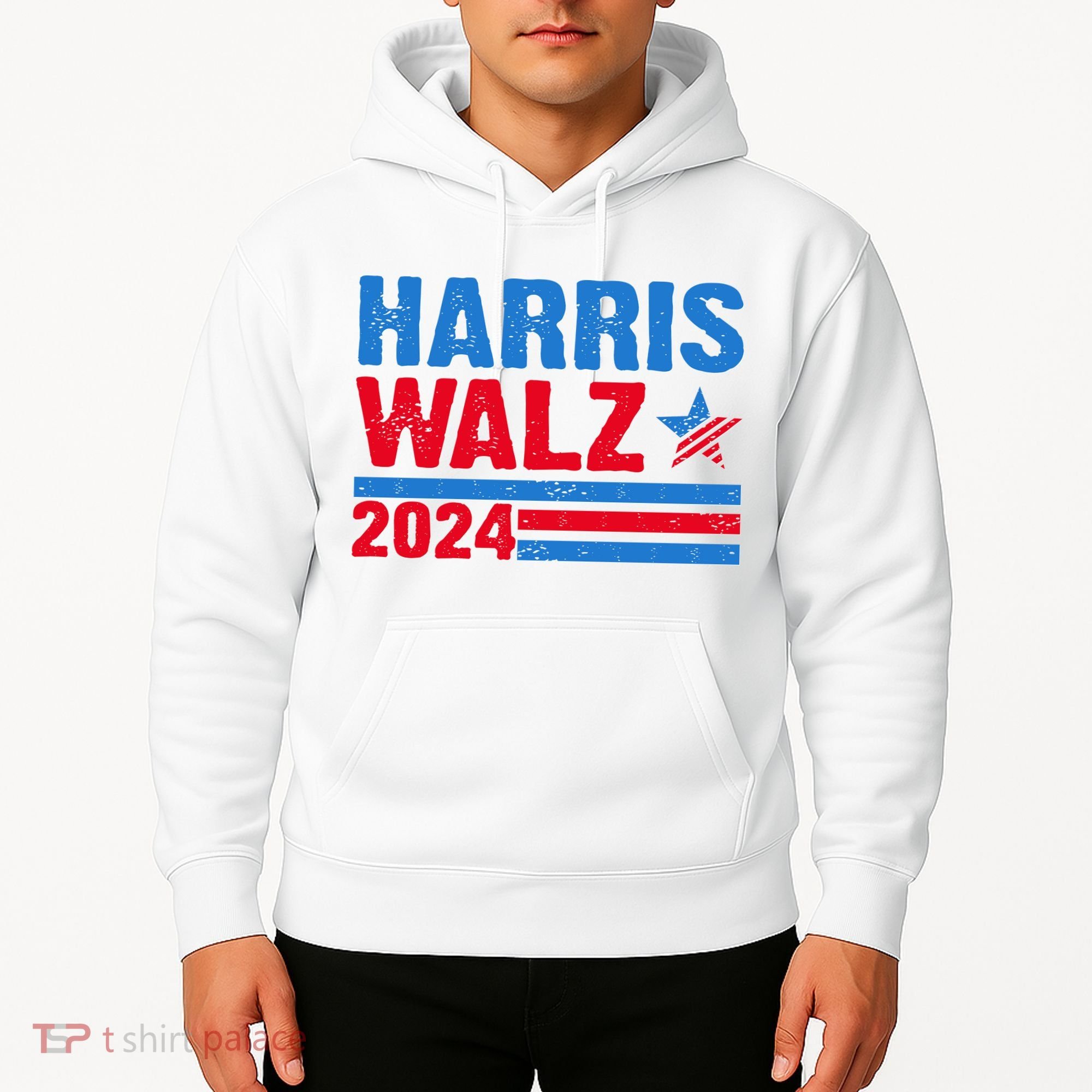 Distressed Vote Kamala Harris Tim Walz 2024 Election Hoodie
