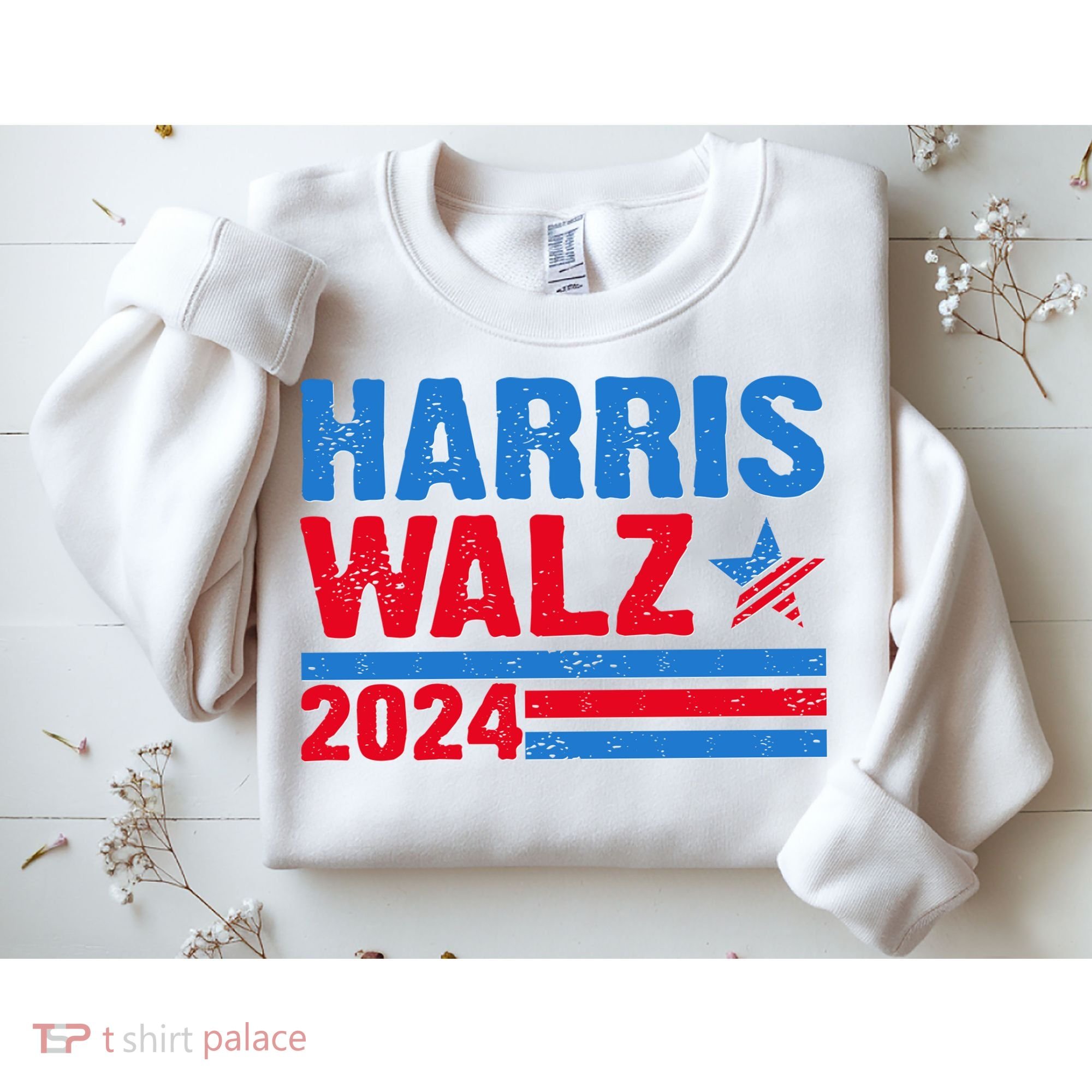 Distressed Vote Kamala Harris Tim Walz 2024 Election Sweatshirt
