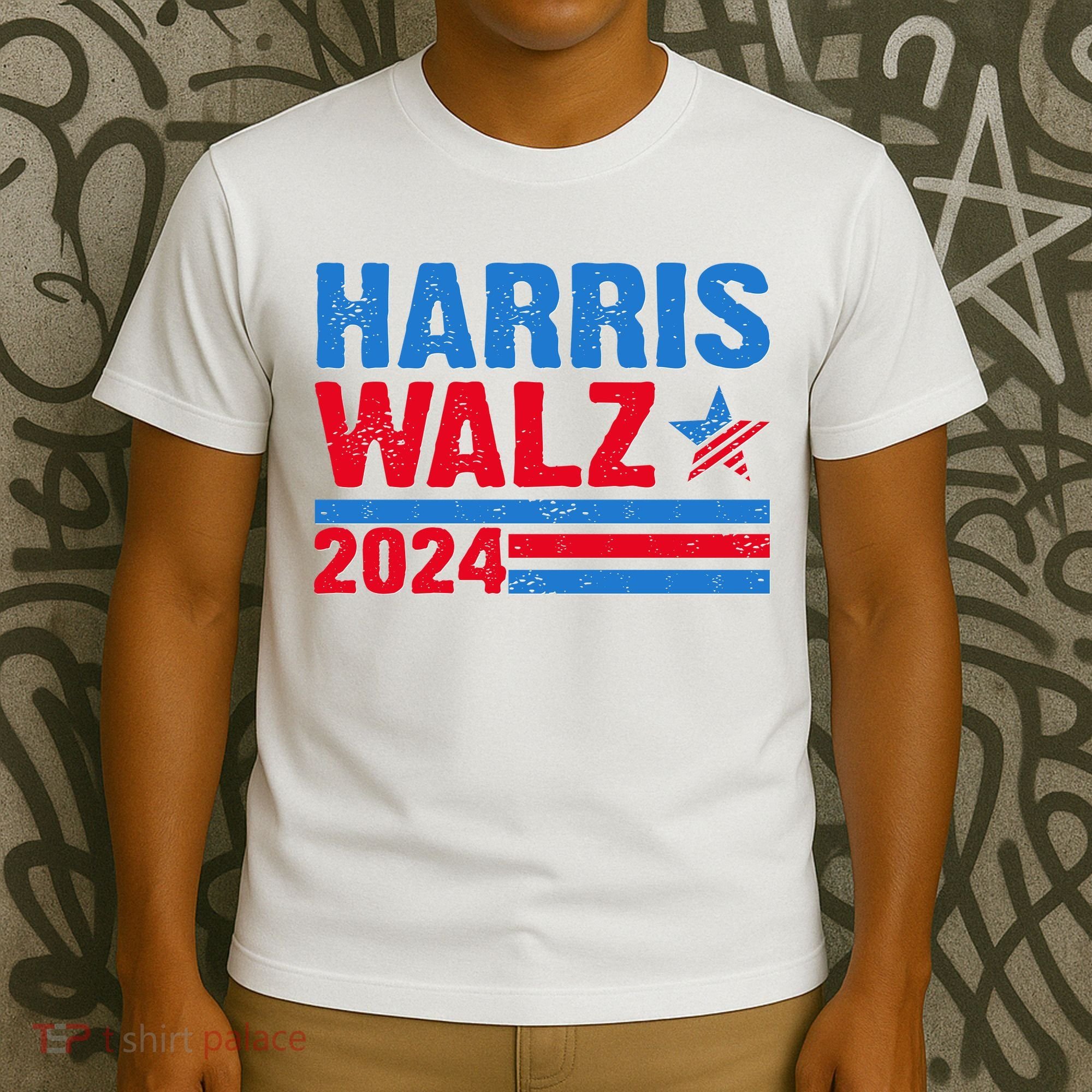 Distressed Vote Kamala Harris Tim Walz 2024 Election T-Shirt
