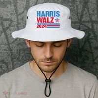 Distressed Vote Kamala Harris Tim Walz 2024 Election Bucket Hat thumb 2