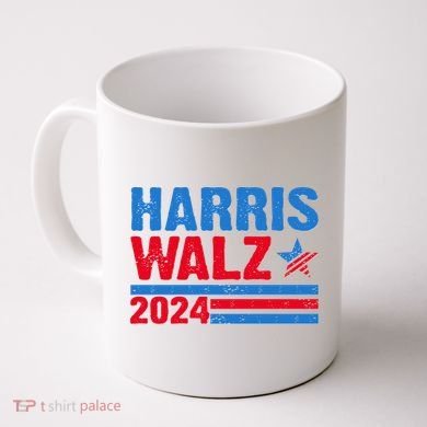 Distressed Vote Kamala Harris Tim Walz 2024 Election Coffee Mug