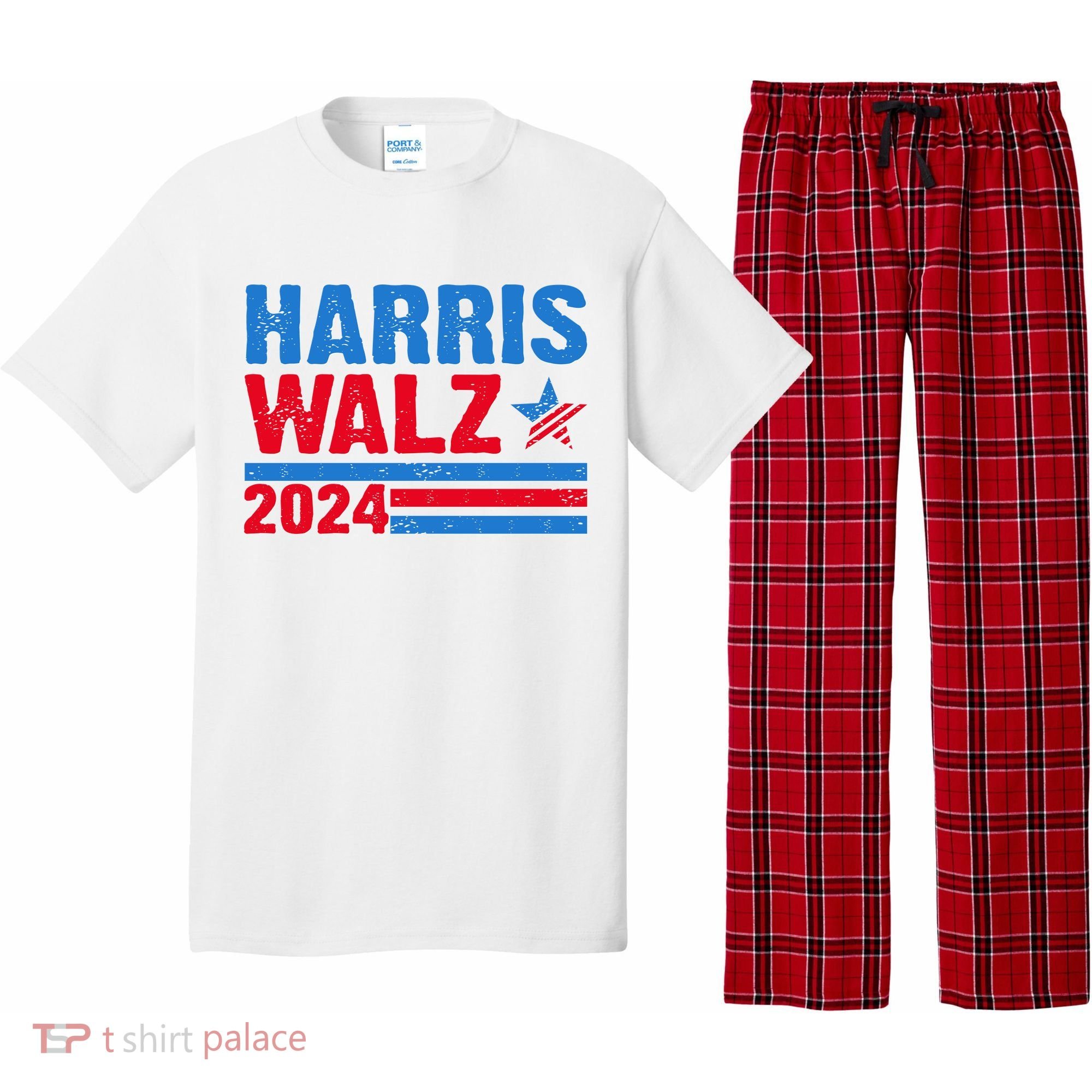 Distressed Vote Kamala Harris Tim Walz 2024 Election Pajama Set