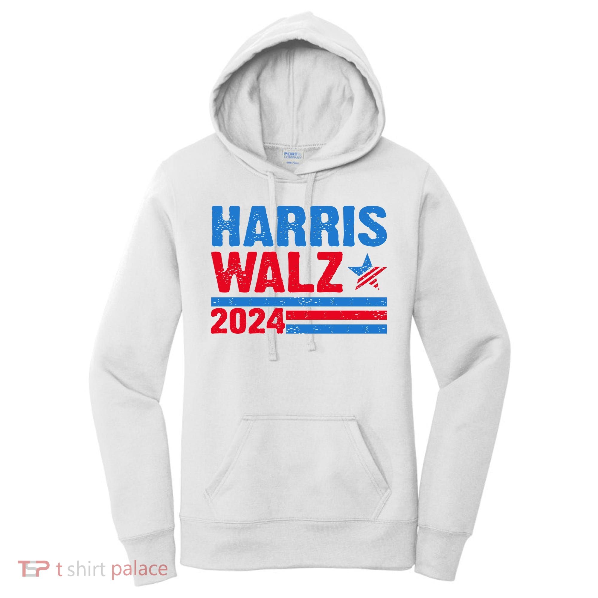 Distressed Vote Kamala Harris Tim Walz 2024 Election Women's Hoodie