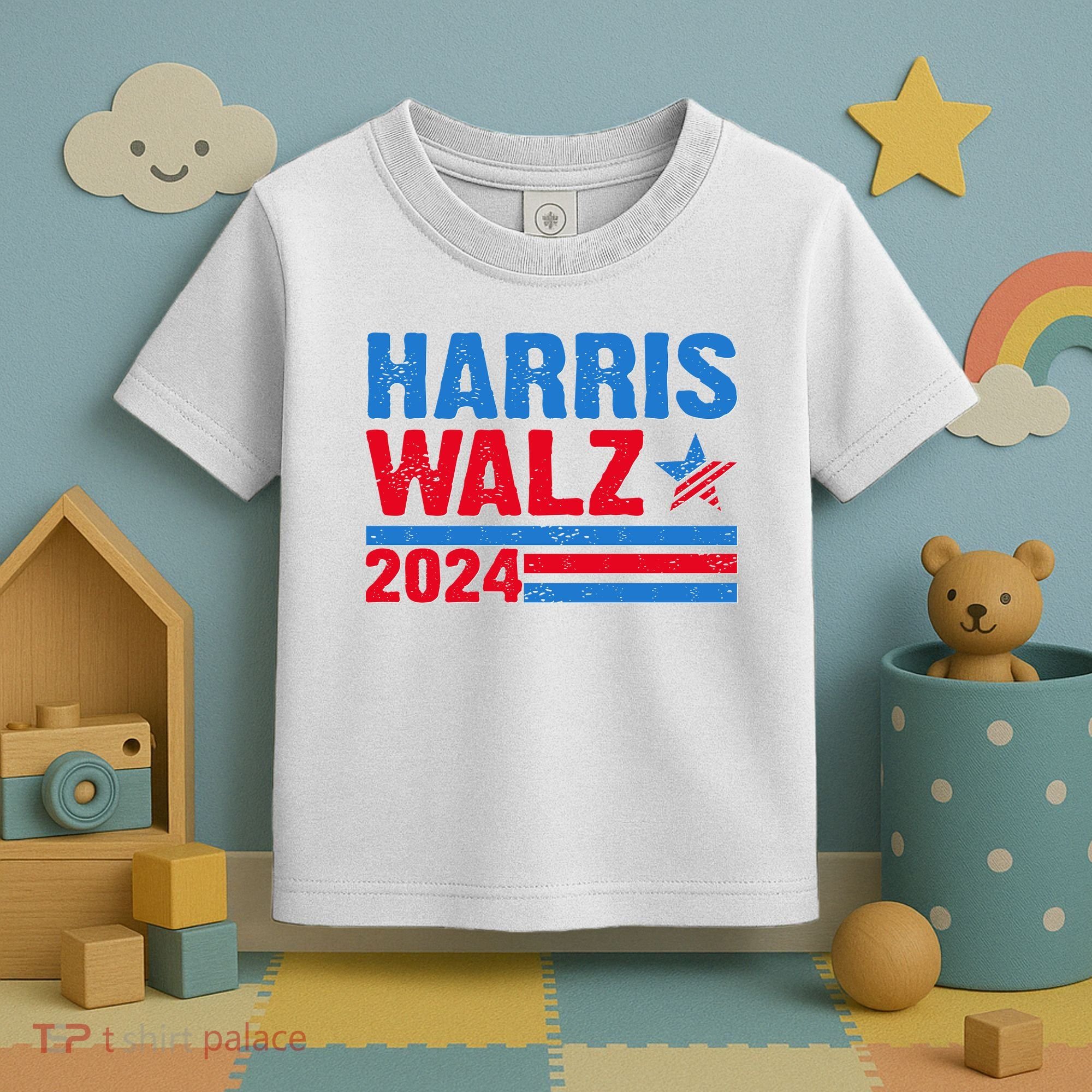 Distressed Vote Kamala Harris Tim Walz 2024 Election Toddler T-Shirt