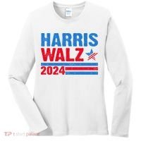 Distressed Vote Kamala Harris Tim Walz 2024 Election Women's Long Sleeve Shirt thumb 0