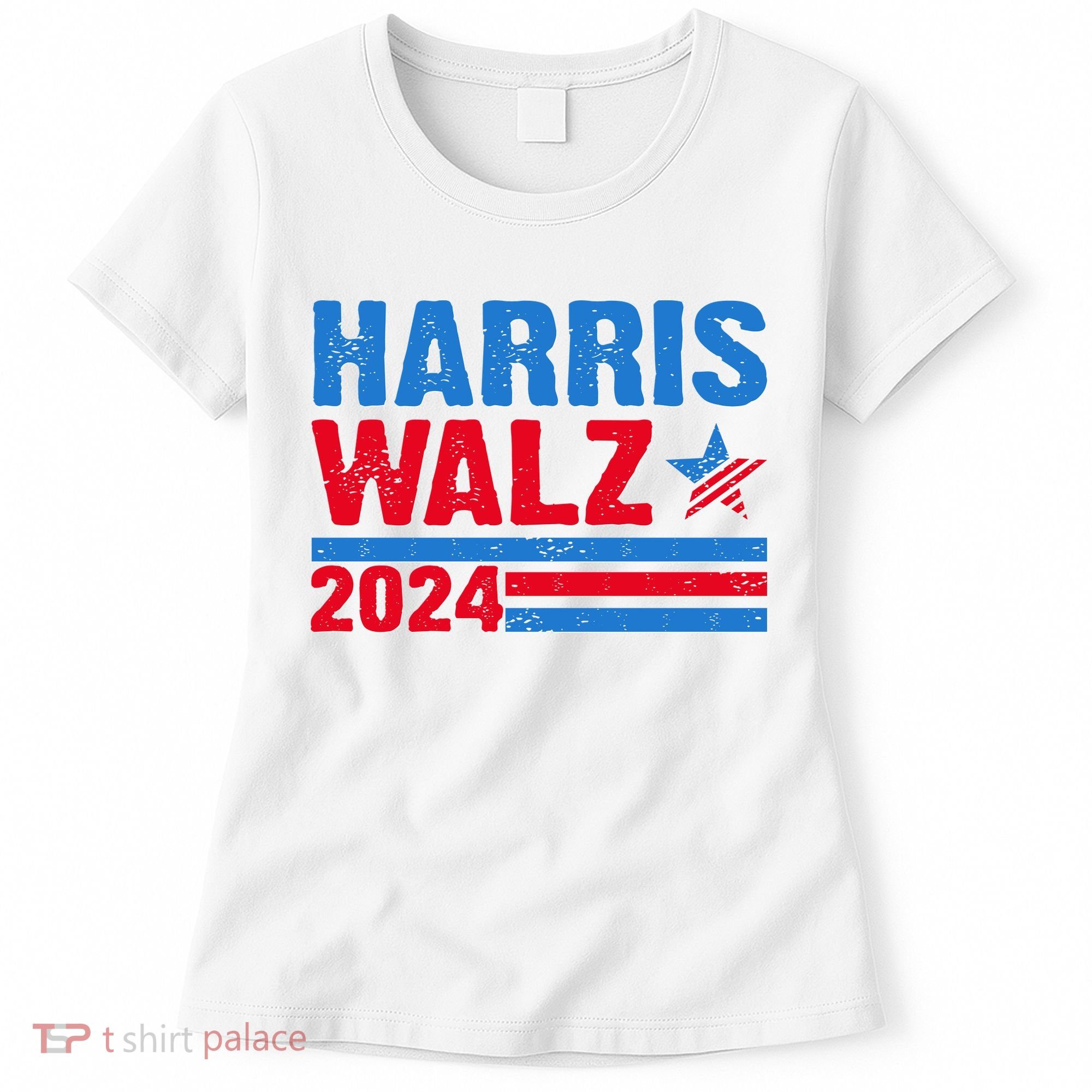 Distressed Vote Kamala Harris Tim Walz 2024 Election Women's T-Shirt