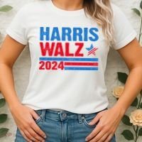 Distressed Vote Kamala Harris Tim Walz 2024 Election Women's T-Shirt thumb 2