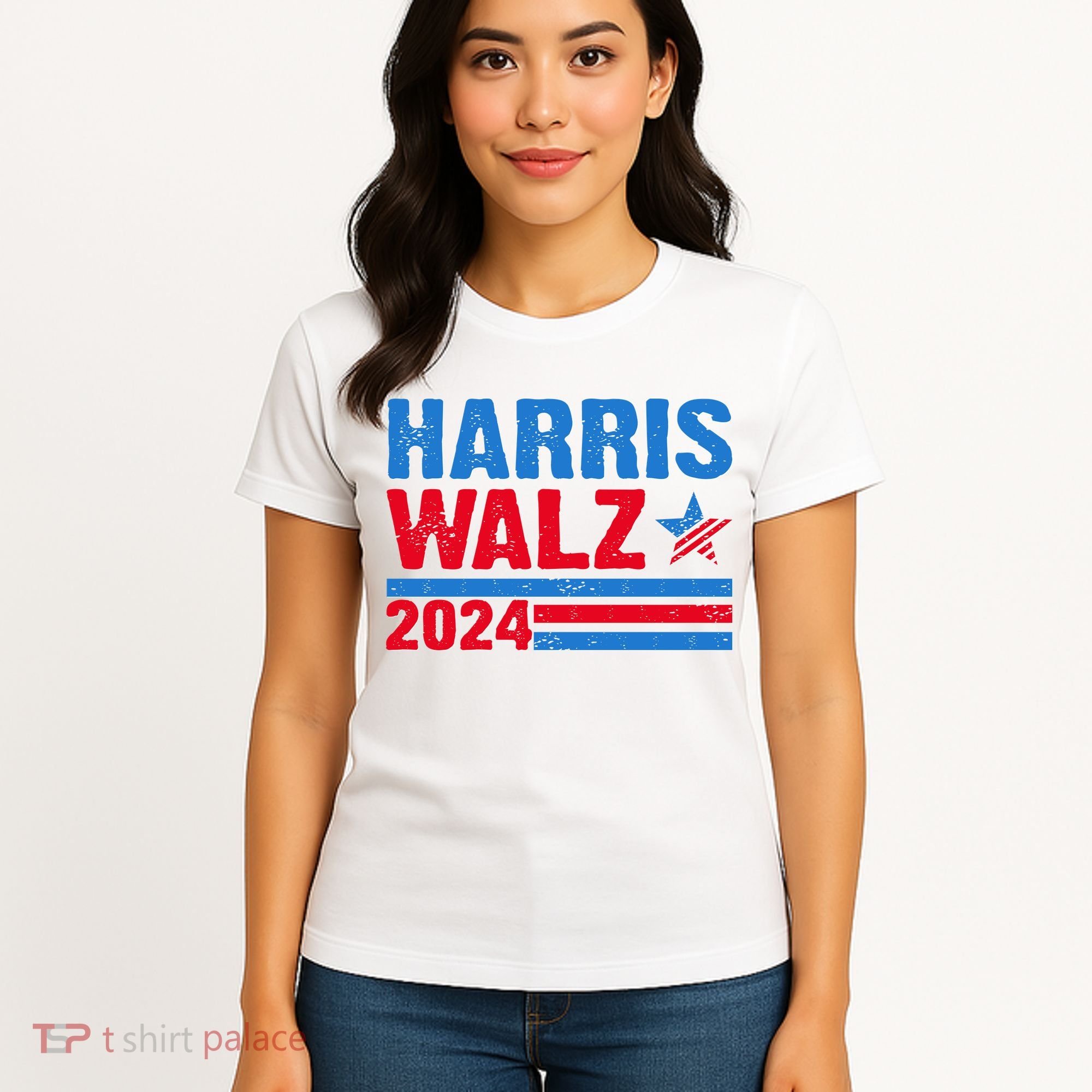Distressed Vote Kamala Harris Tim Walz 2024 Election Women's T-Shirt