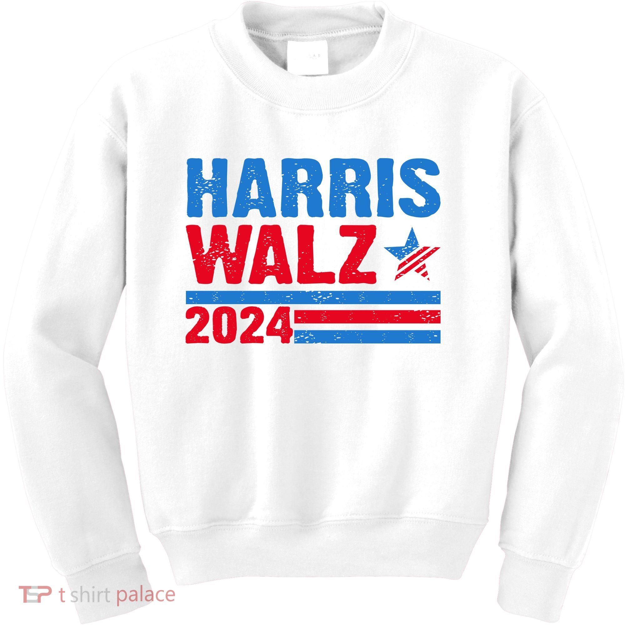 Distressed Vote Kamala Harris Tim Walz 2024 Election Kids Sweatshirt