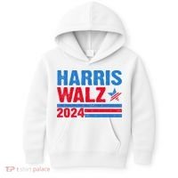 Distressed Vote Kamala Harris Tim Walz 2024 Election Kids Hoodie thumb 0