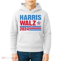 Distressed Vote Kamala Harris Tim Walz 2024 Election Kids Hoodie thumb 4