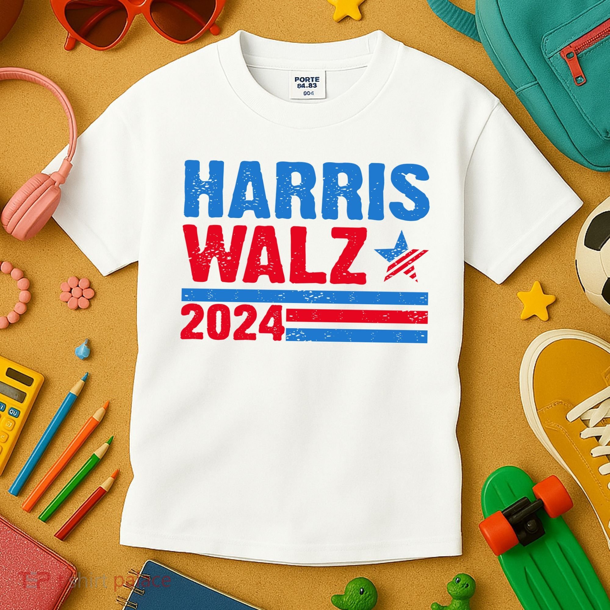Distressed Vote Kamala Harris Tim Walz 2024 Election Kids T-Shirt