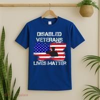 Disabled Veteran Lives Matter American Us Flag Military T-Shirt thumb 2