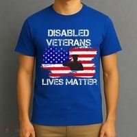 Disabled Veteran Lives Matter American Us Flag Military T-Shirt thumb 3
