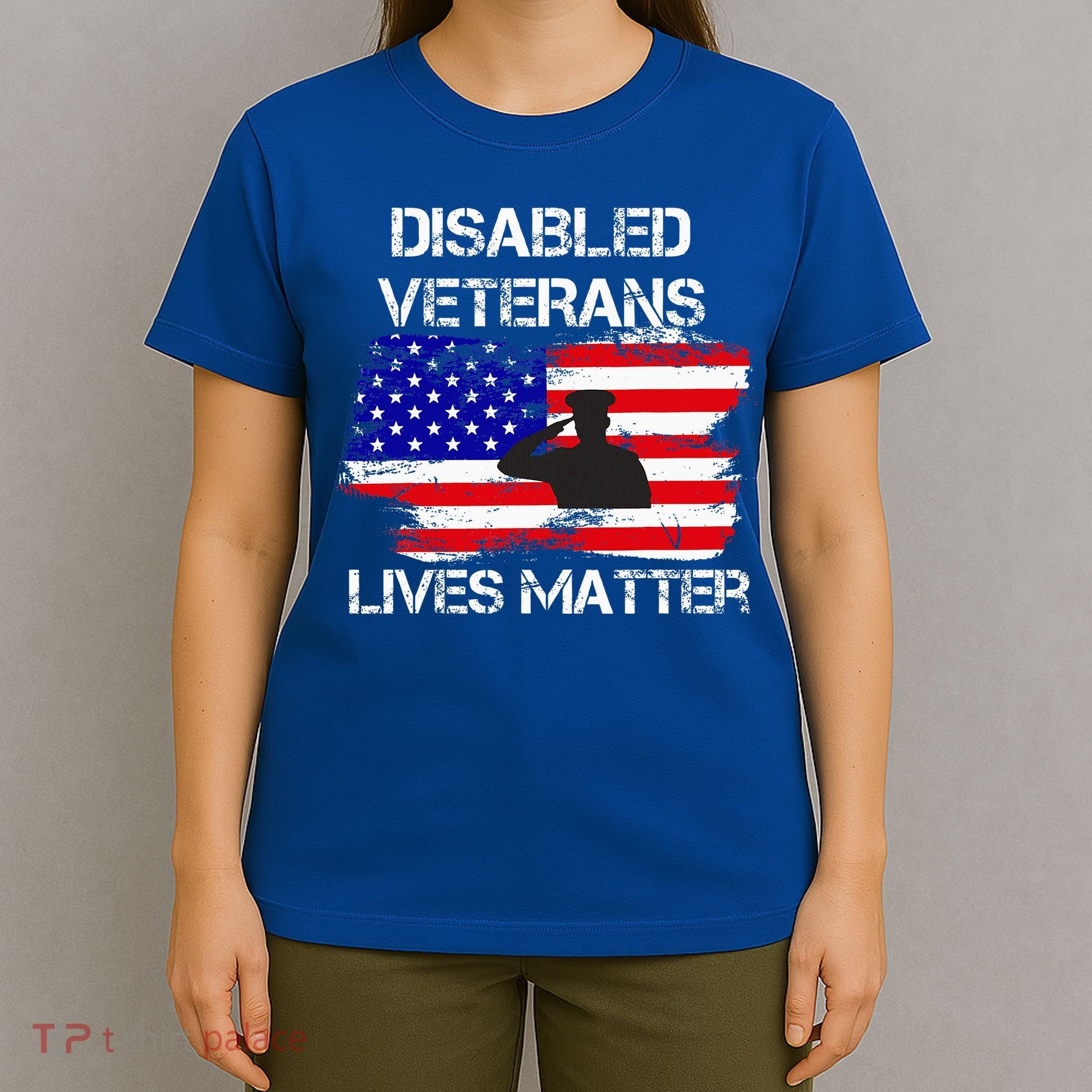 Disabled Veteran Lives Matter American Us Flag Military T-Shirt