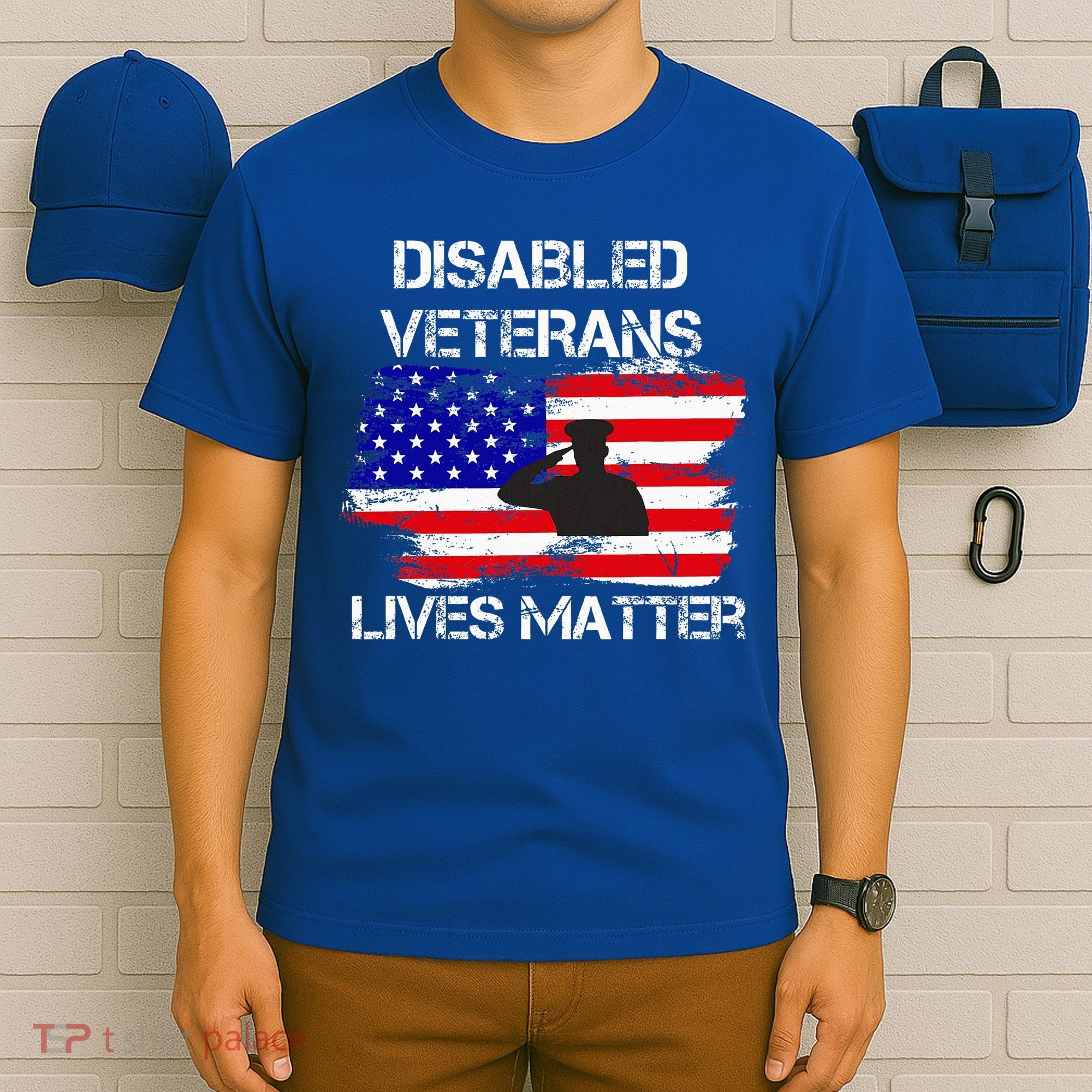 Disabled Veteran Lives Matter American Us Flag Military T-Shirt